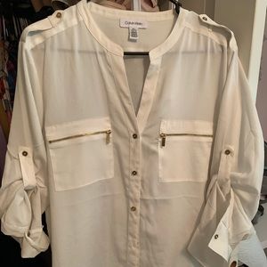 White button blouse